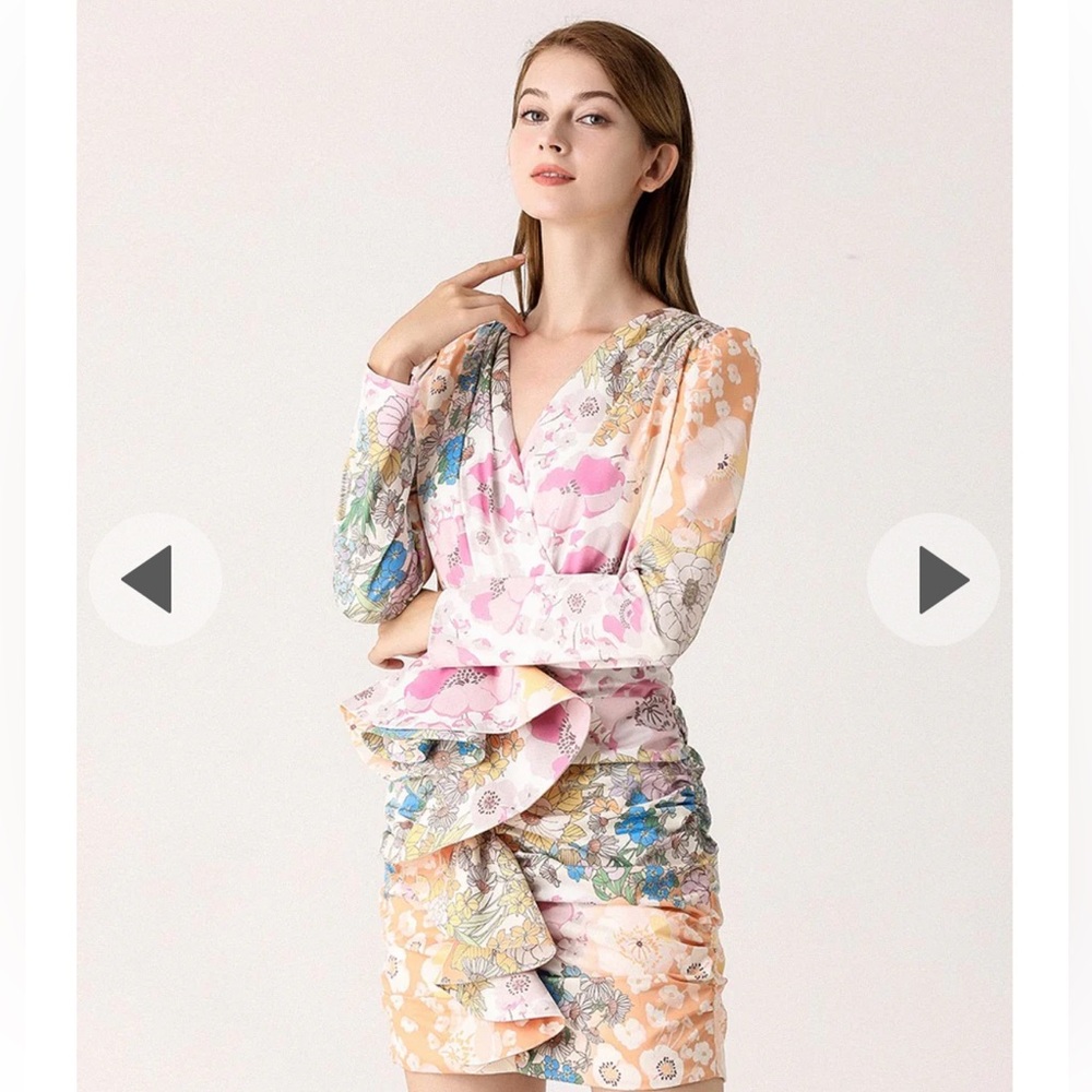 Comino Couture London Flowers Flourish Mini Dress size 8 MEDIUM